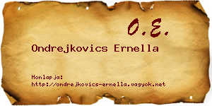 Ondrejkovics Ernella névjegykártya